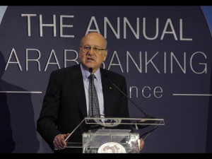 Lebanon's Prime Minister Najib Mikati speaks during the Annual Arab Banking conference in Beirut
